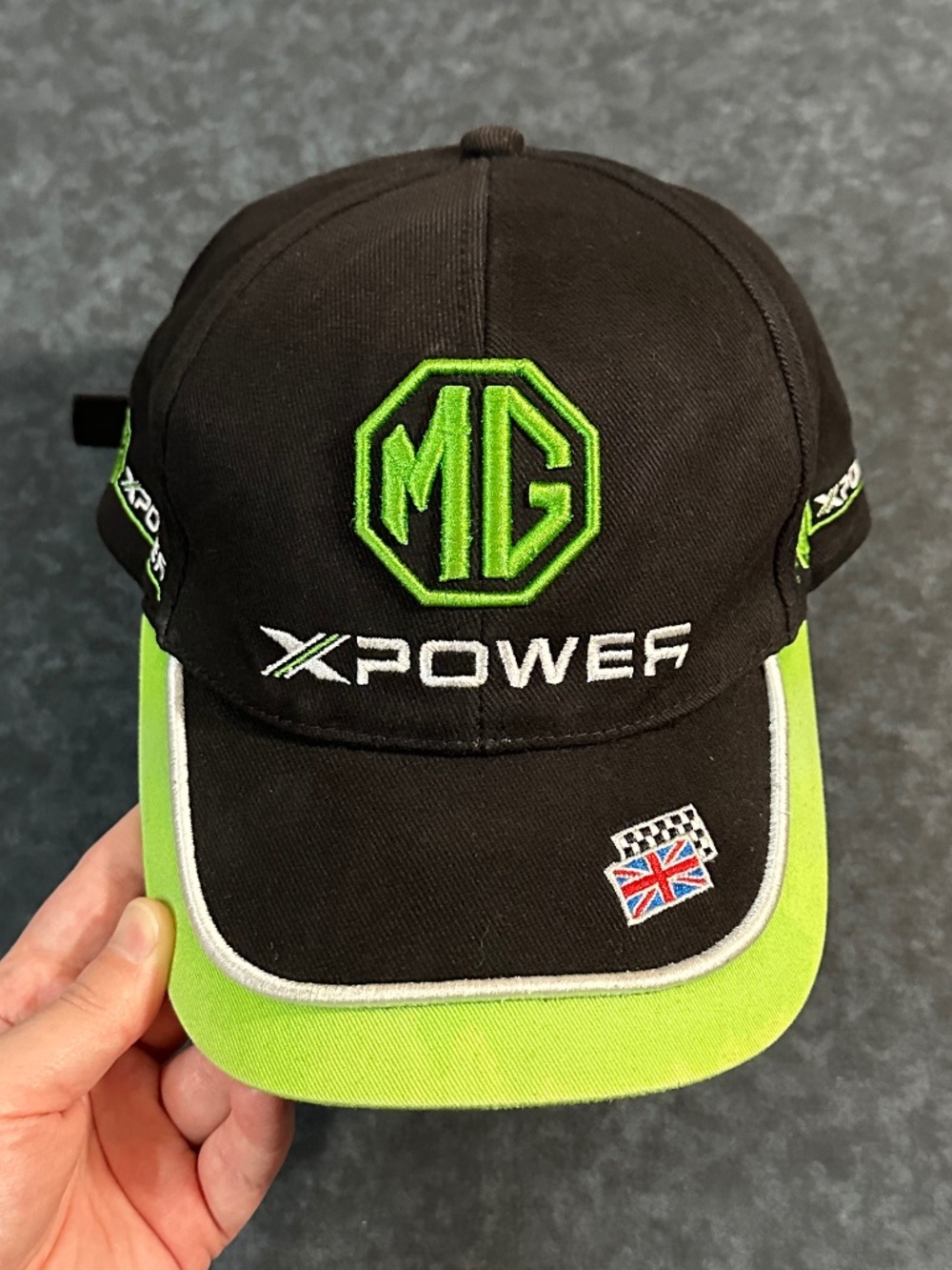 MG XPower Official Licensed Racing Black and Neon Green Baseball Cap Hat